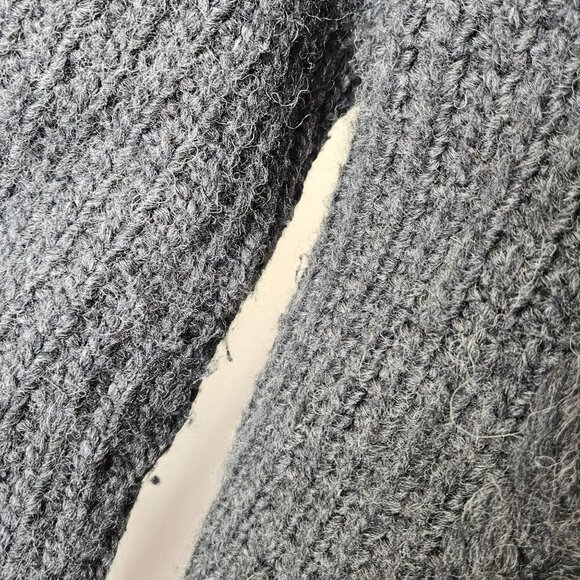 Woolrich Womens Onyx Heather Wool Lambswool Cable Knit Sweater Jacket L Cabin‎ - Picture 8 of 13